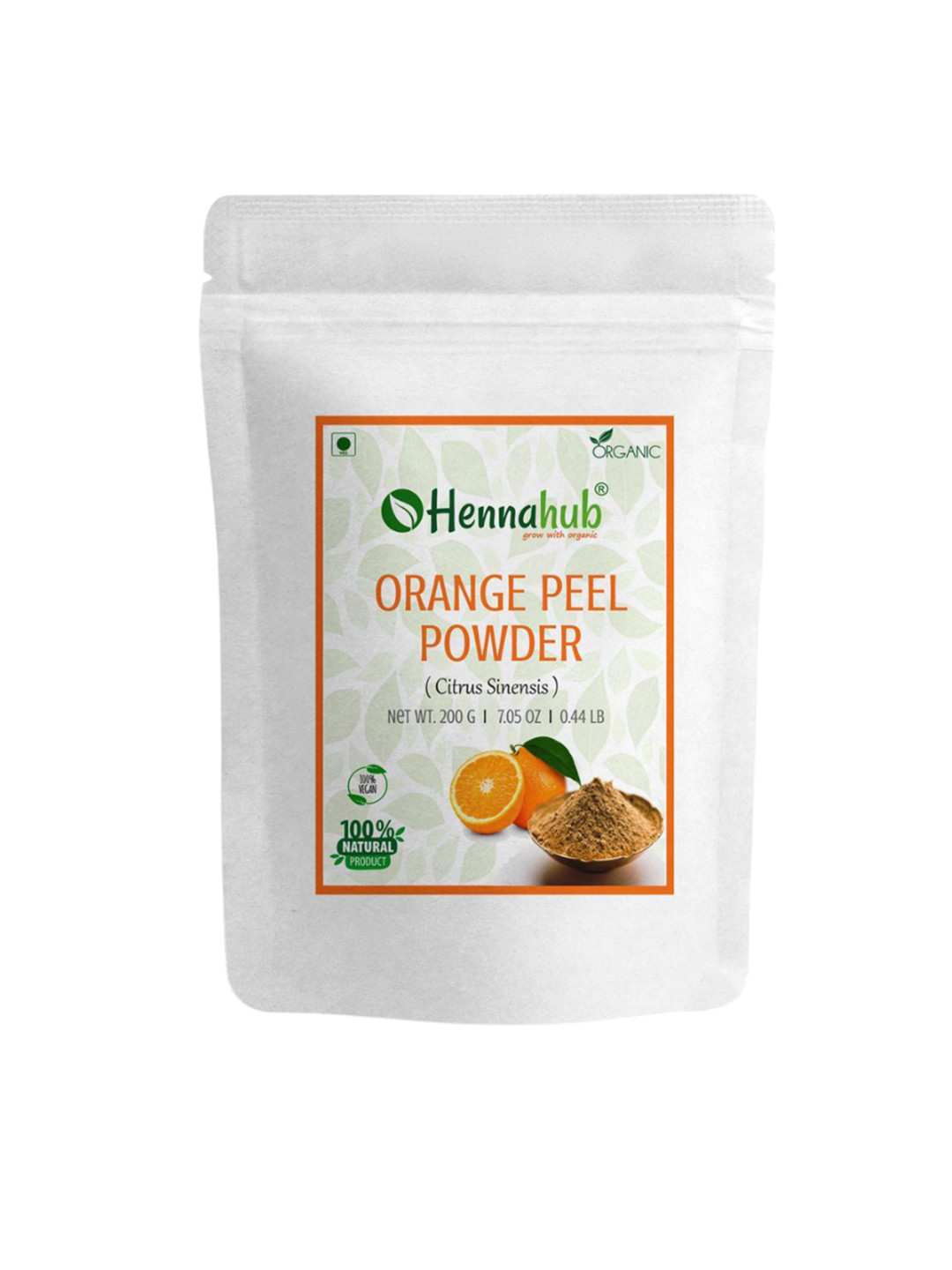 HENNAHUB Orange Peel Powder For Natural Brightening & Exfoliating Agent-100g