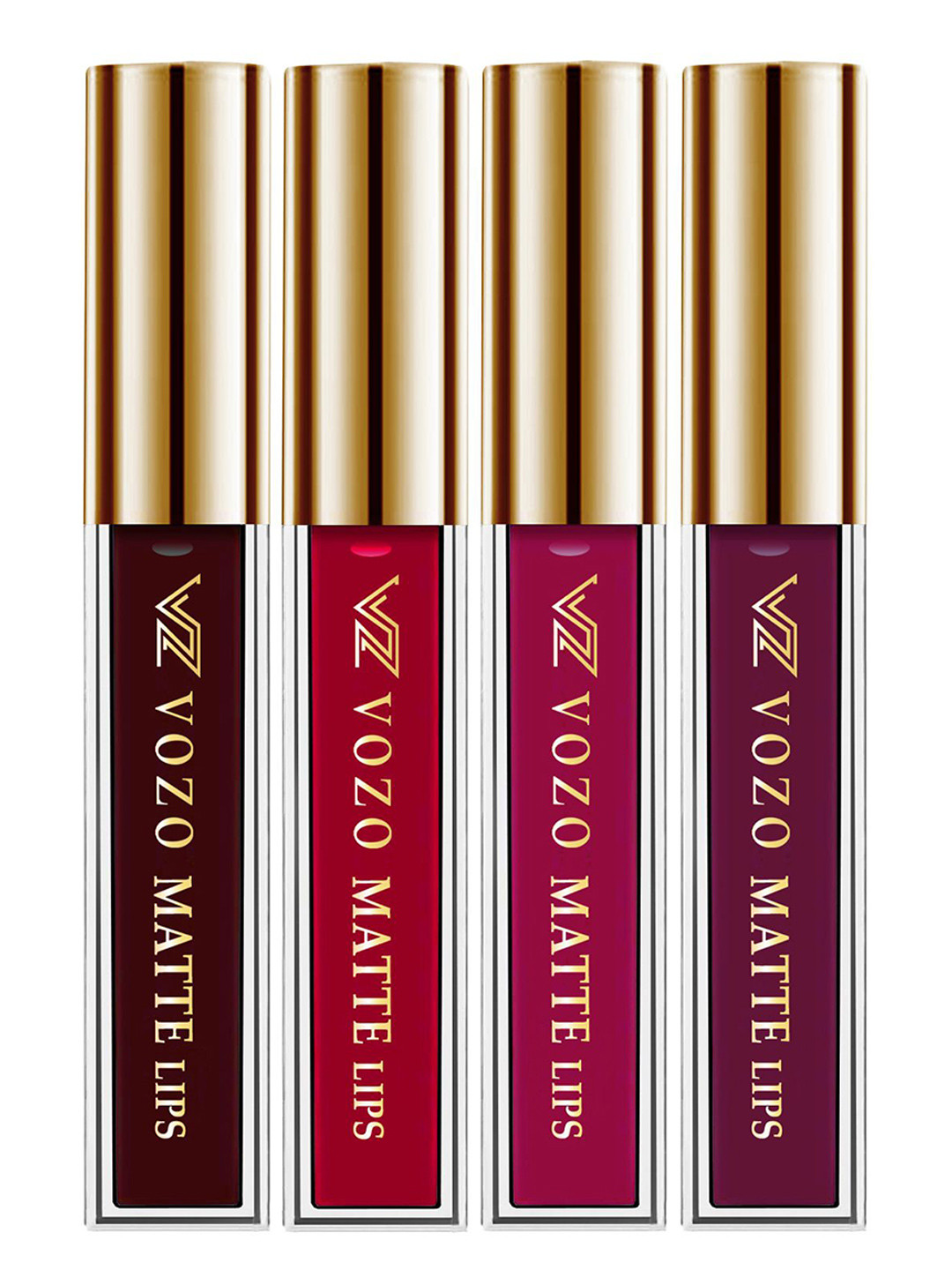 VOZO 4-Pcs Vibrant Matte Liquid Lipstick-4ml-102-104-106-201