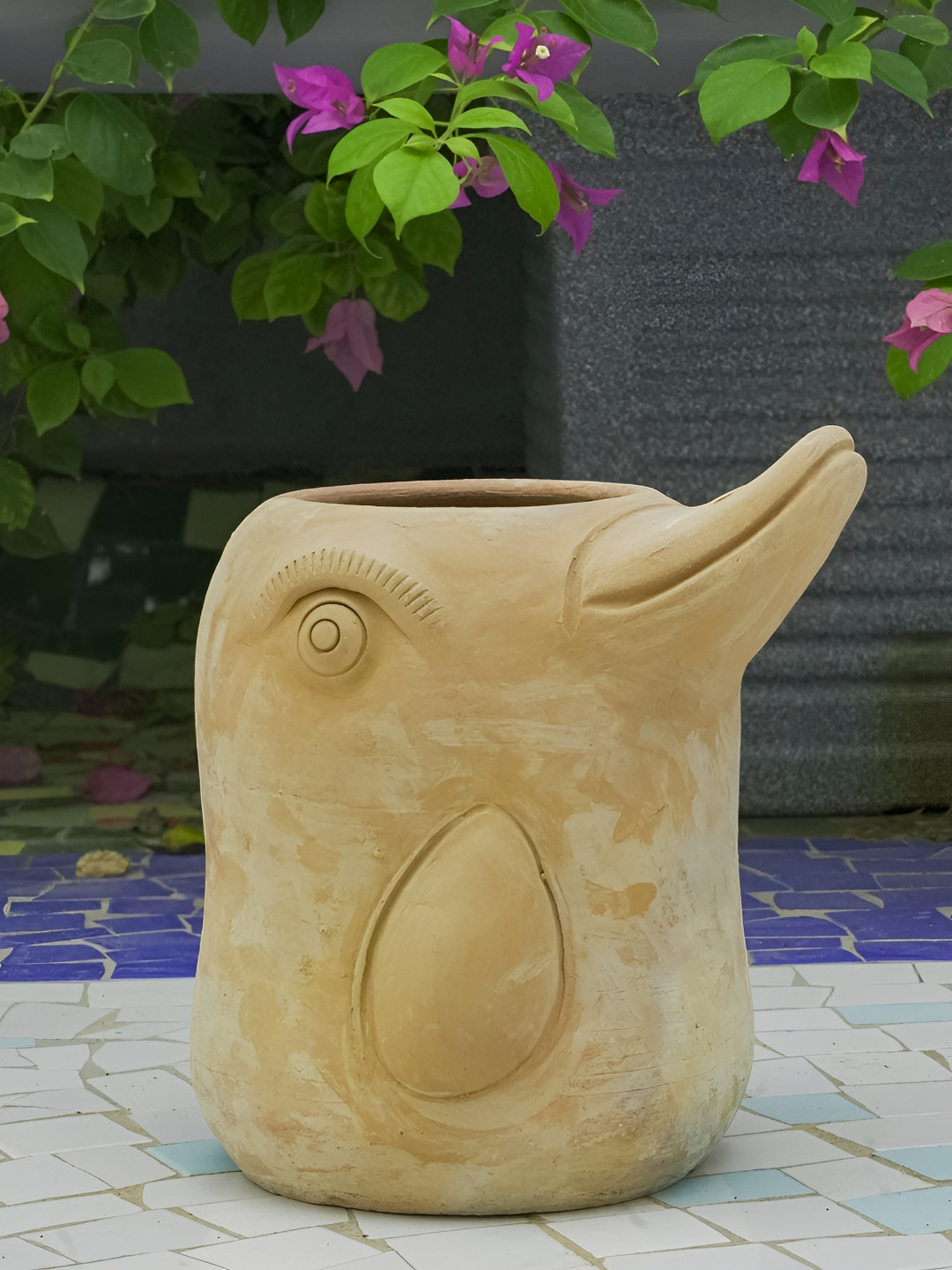 Swadeh Flora-Fin Dolphin Clay Planter