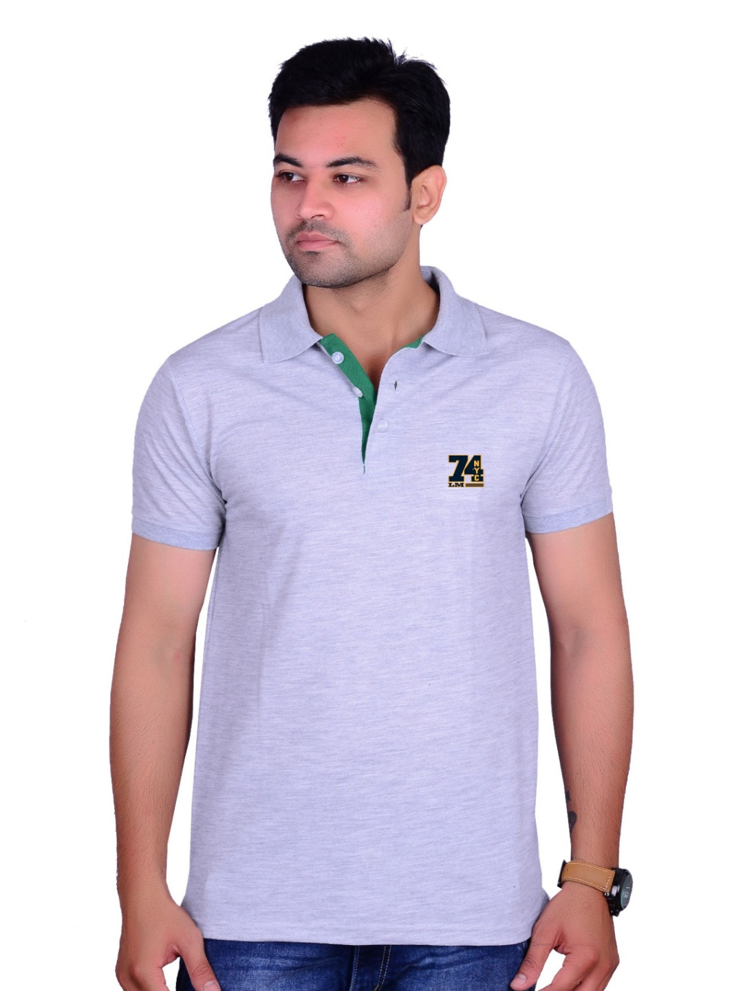 LA MILANO Men Polo Collar Slim Fit T-shirt