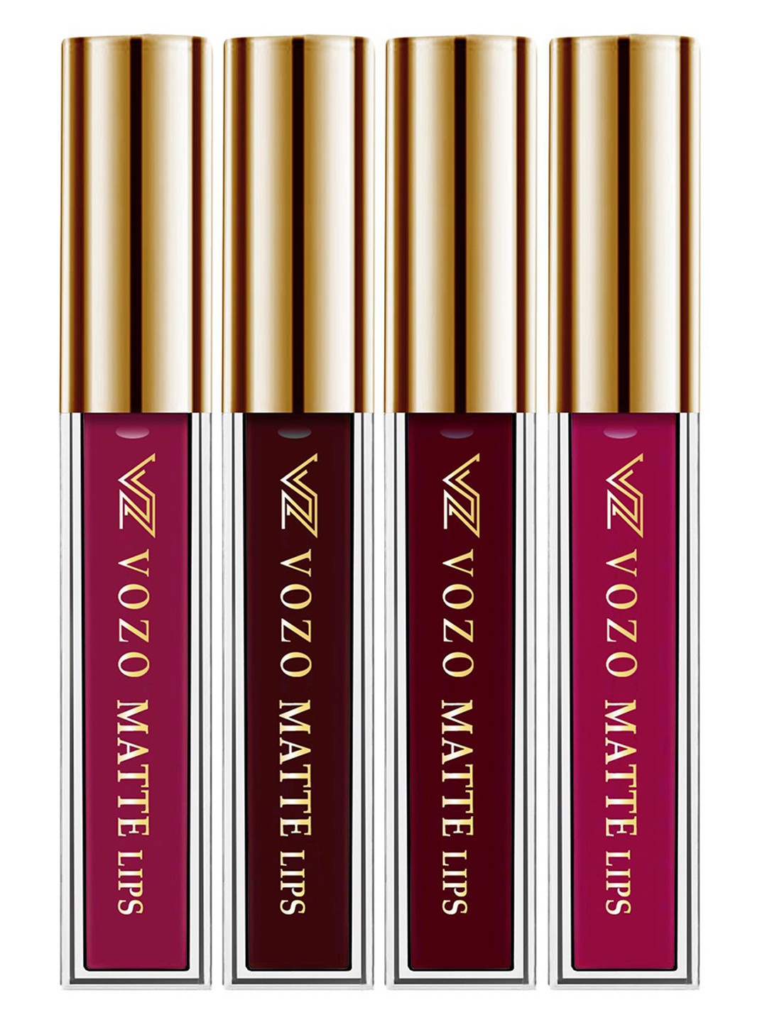 VOZO Set Of 4 Stay-All-Day Matte Liquid Lipstick-4ml Each-101-102-103-106