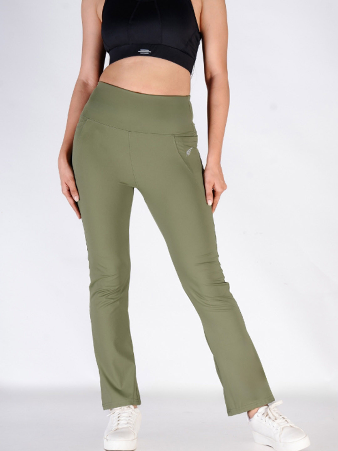 FLURR Women Smart Slim Fit High-Rise Wrinkle Free Trousers