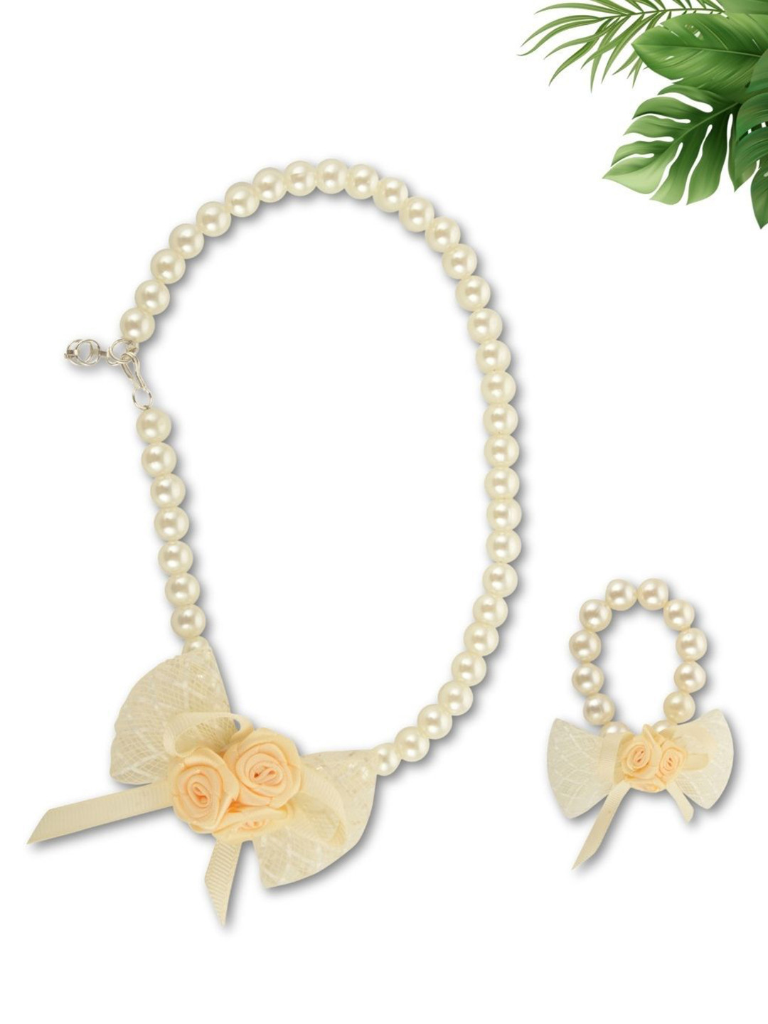 FUNKRAFTS Floral Pearls Beaded Jewellery Set