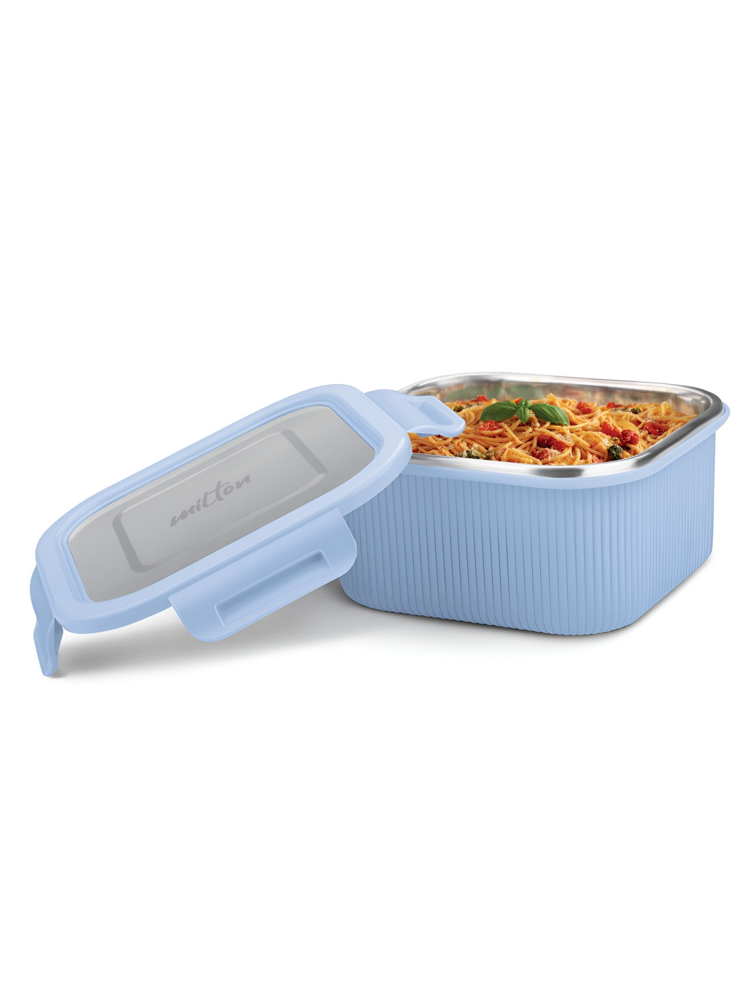 Milton Cool Touch Blue Stainless Steel Square Lunch Box -780 ml