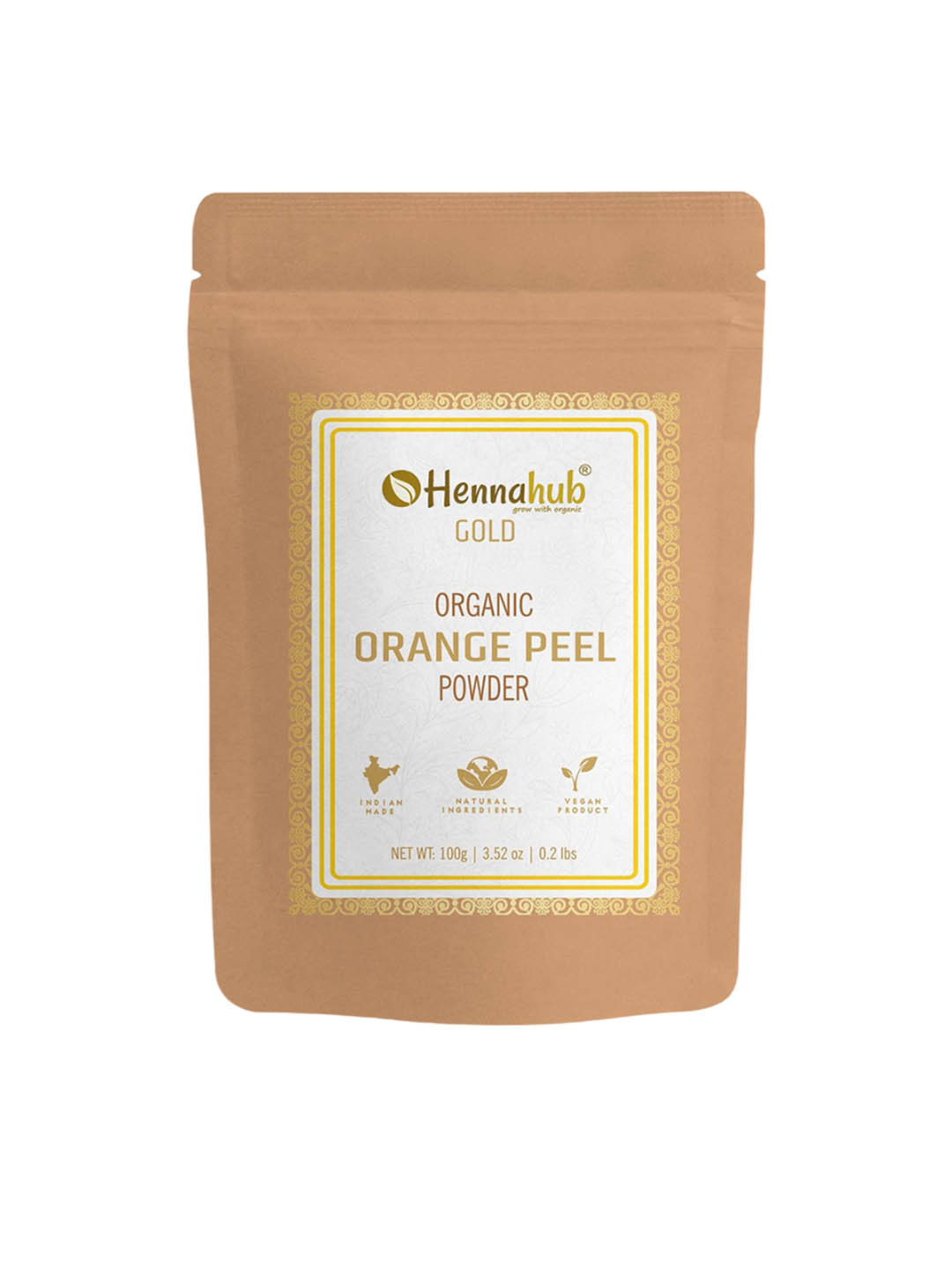 HENNAHUB Orange Peel Powder For Natural Brightening & Anti-Tan Solution-100g