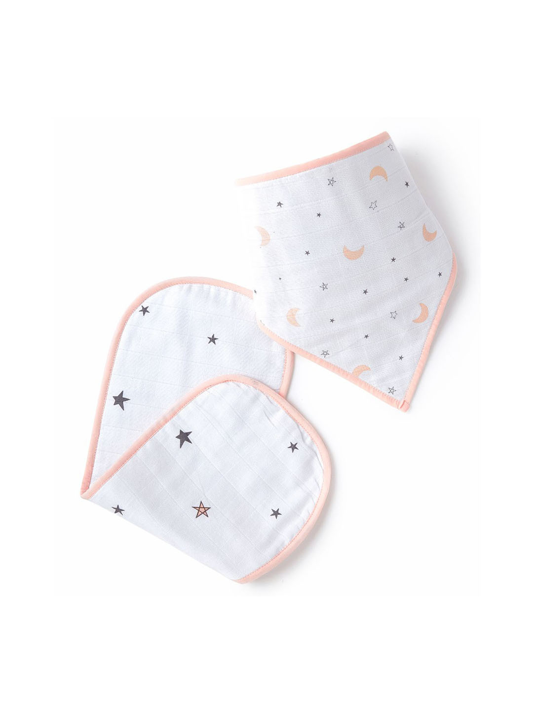 The White Cradle Infants Printed Bibs and Burp Cloth