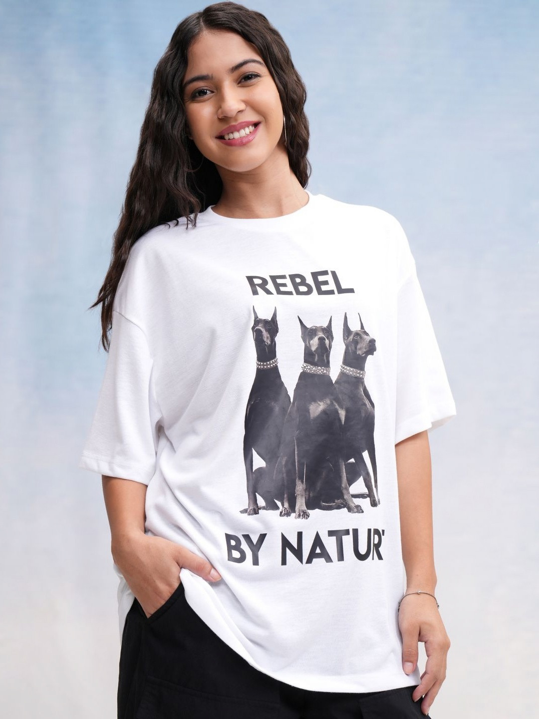 Street By Tokyo Talkies Women Graphic Printed Oversized T-shirt
