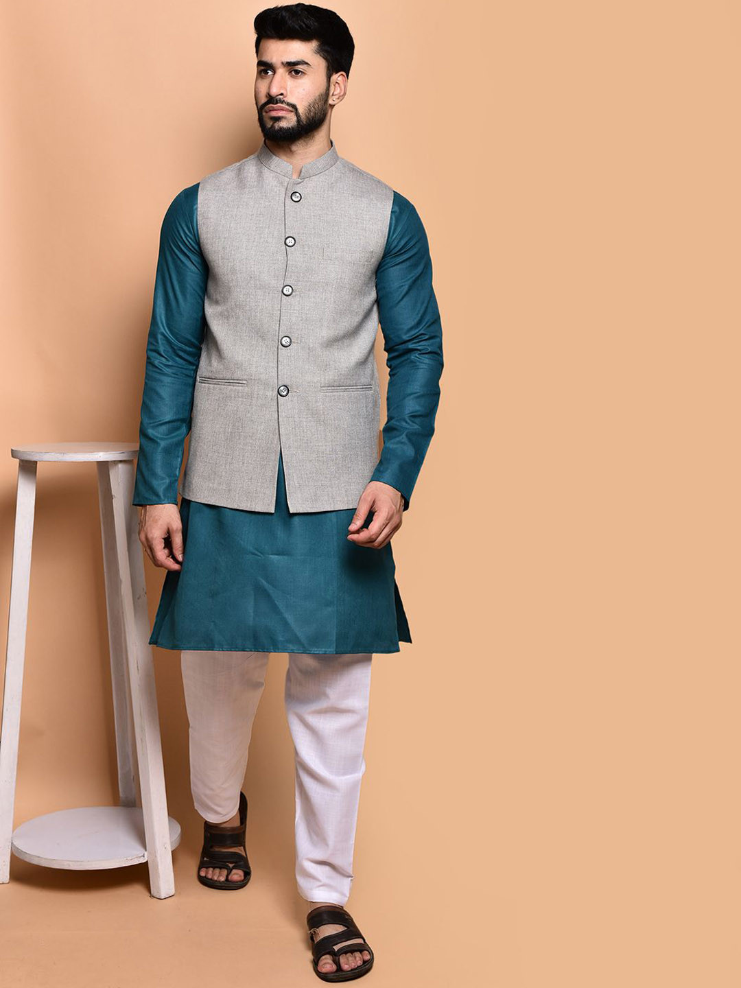 PRINTCULTR Men Regular Pure Cotton Kurta with Trousers