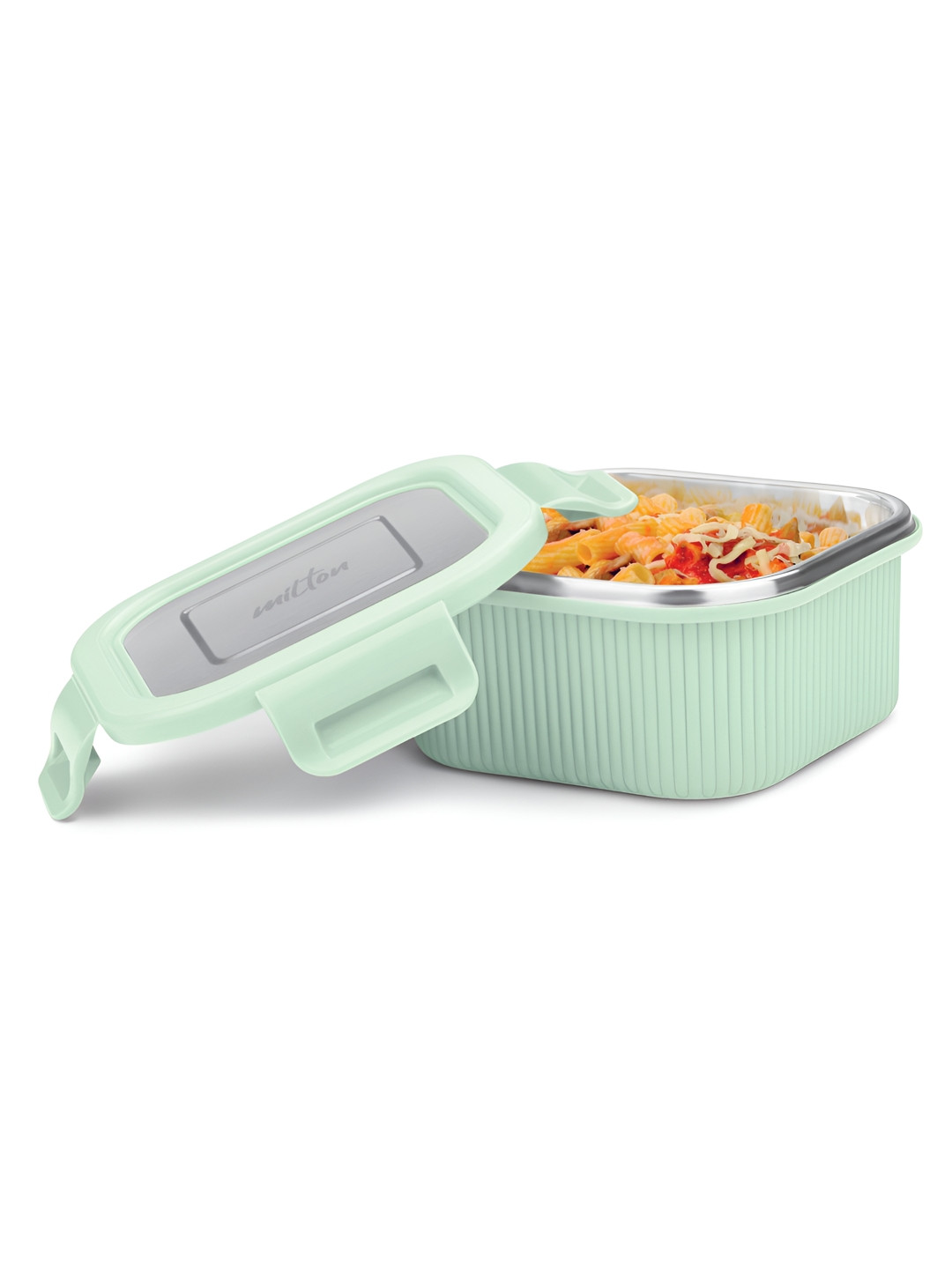 Milton Cool Touch Aqua Green Stainless Steel Square Lunch Box -380 ml