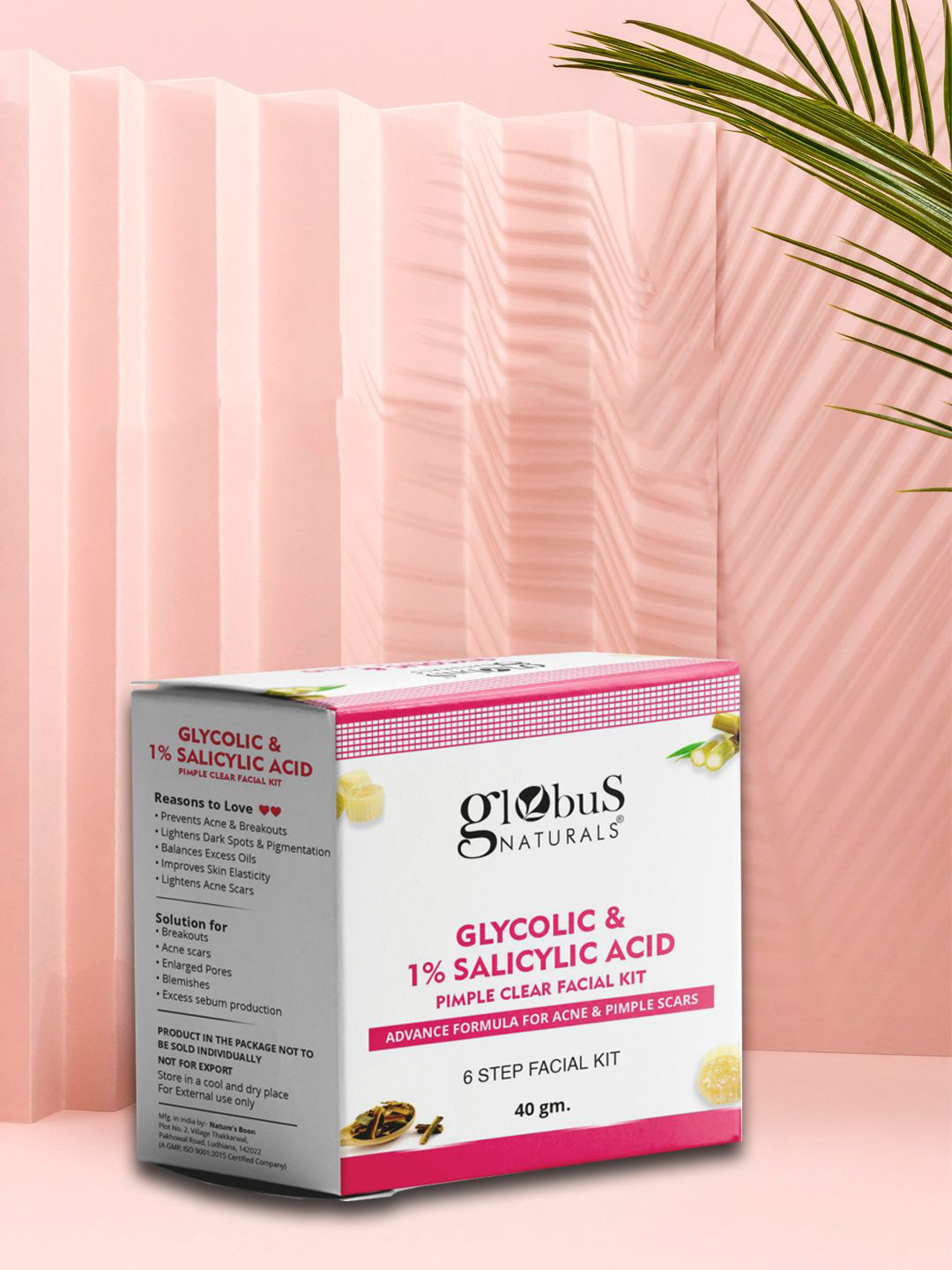 Globus naturals Anti Acne Glycolic & Salicylic Acid 6 Step Facial Kit- 40g