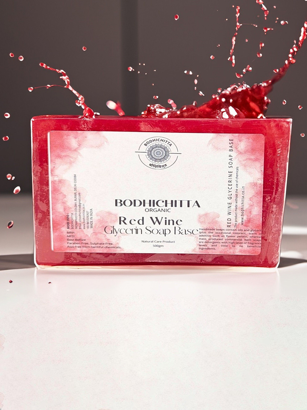 Bodhichitta Organic Red Wine Glycerin Soap Base - 500 gm