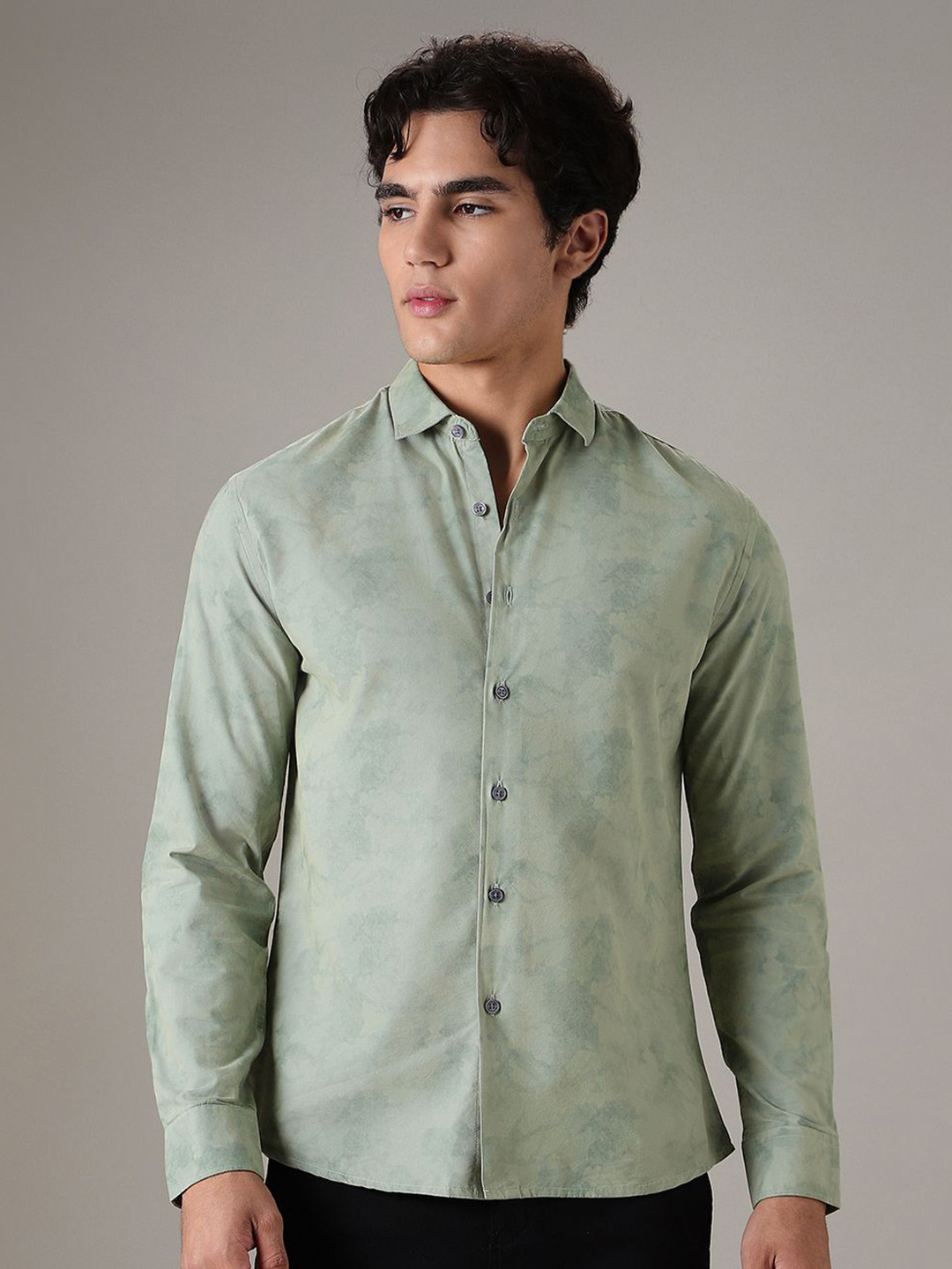 Banana Club Men Classic Slim Fit Opaque Printed Casual Shirt
