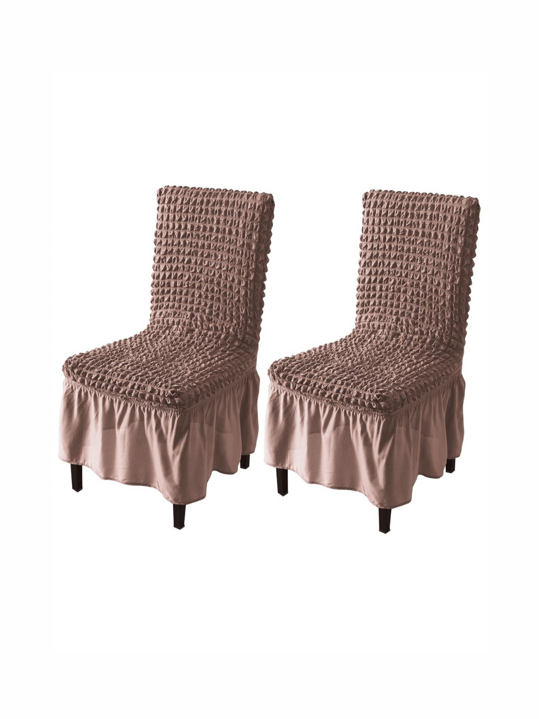 HOKIPO Mauve 2 Pieces Textured Stretchable Chair Covers