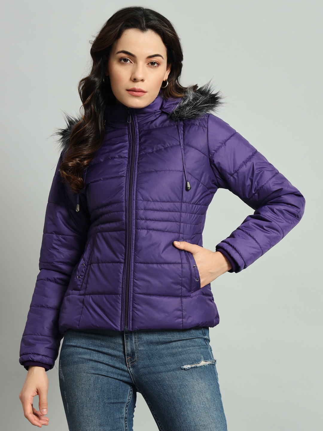 AR-FIT Women Polyester Water Resistant Parka Jacket