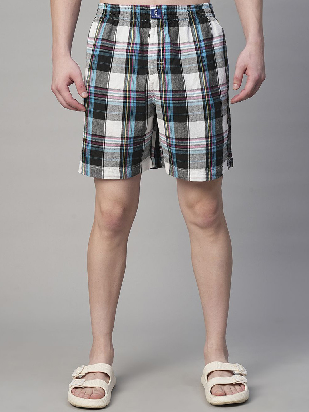 PRONK Checked Pure Cotton Boxer TM-BXR-009-BLK-S