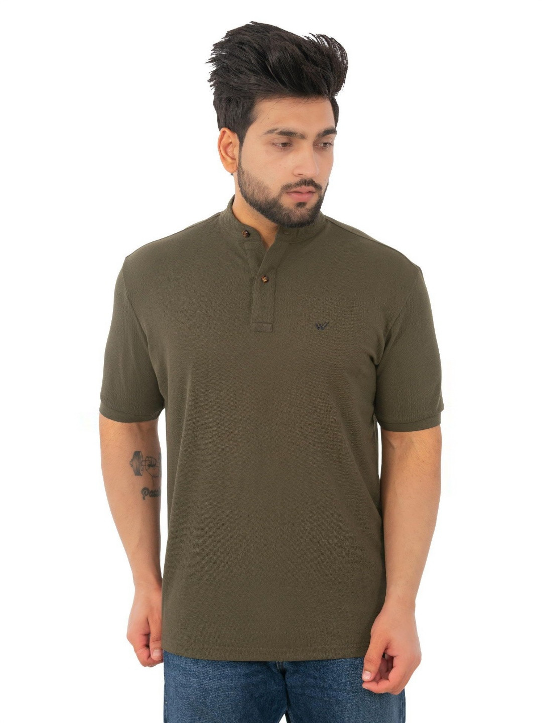 WILD COPS Men Henley Neck T-shirt
