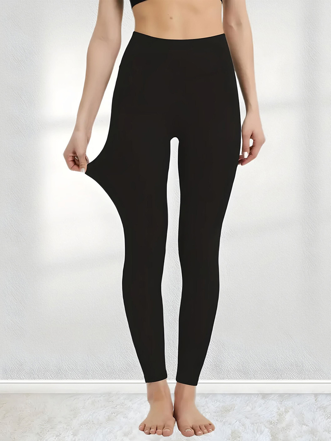 Hill Islands Black Fur Fleece Winter Hot Inside Tights