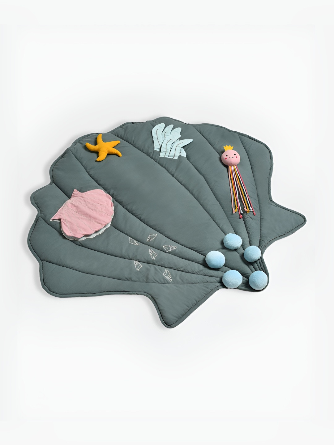 MiArcus Sea World-Themed Soft Cushioned Play Mat with Attached Playful Elements