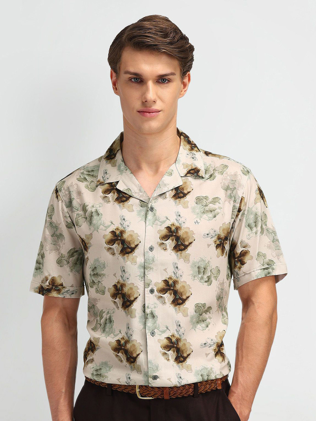 Arrow New York Men Modern Slim Fit Floral Opaque Printed Formal Shirt