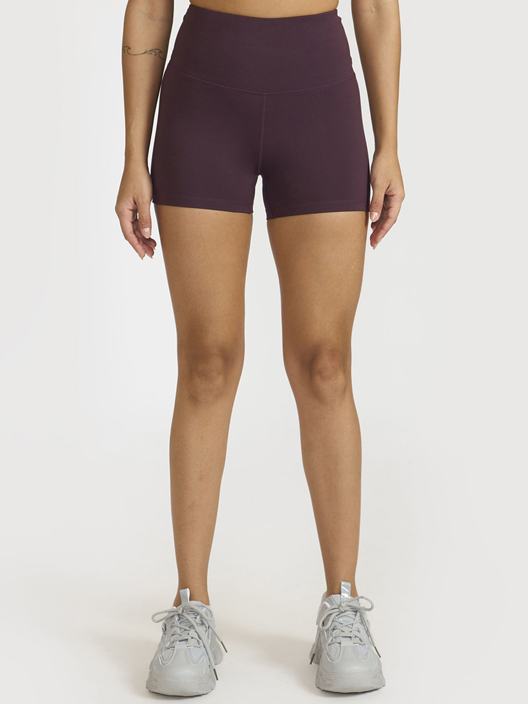 Hunnit Women Zen High Rise Quad Length Gym & Yoga Workout Shorts