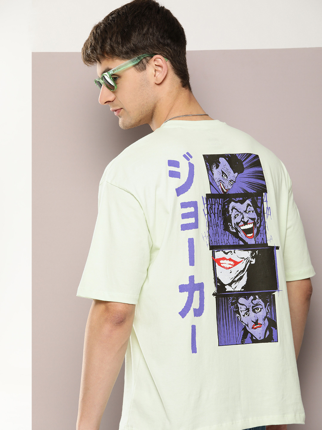 Kook N Keech Batman Pure Cotton Printed Drop-Shoulder Sleeves Oversized T-shirt
