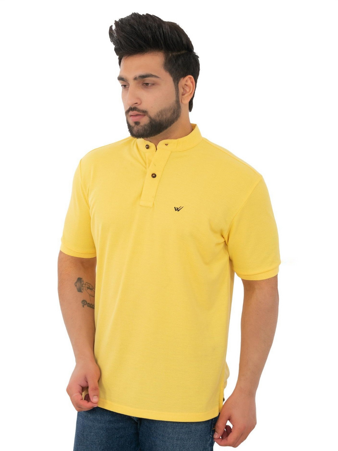 WILD COPS Men Henley Neck T-shirt