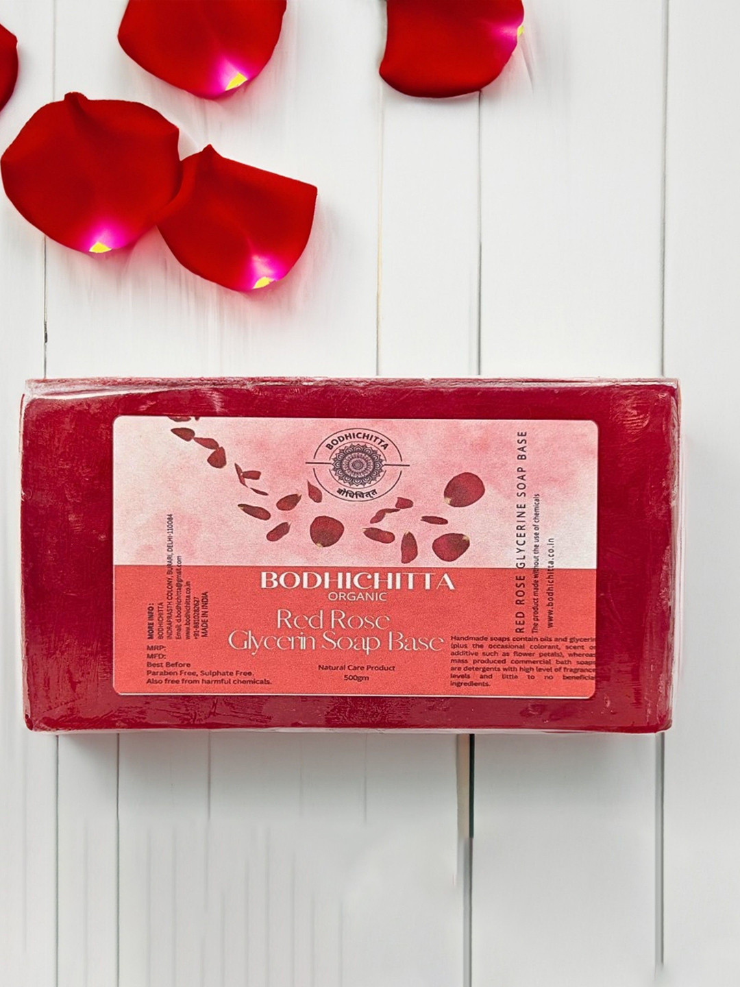 Bodhichitta Organic Red Rose Glycerin Soap Base- 500gm