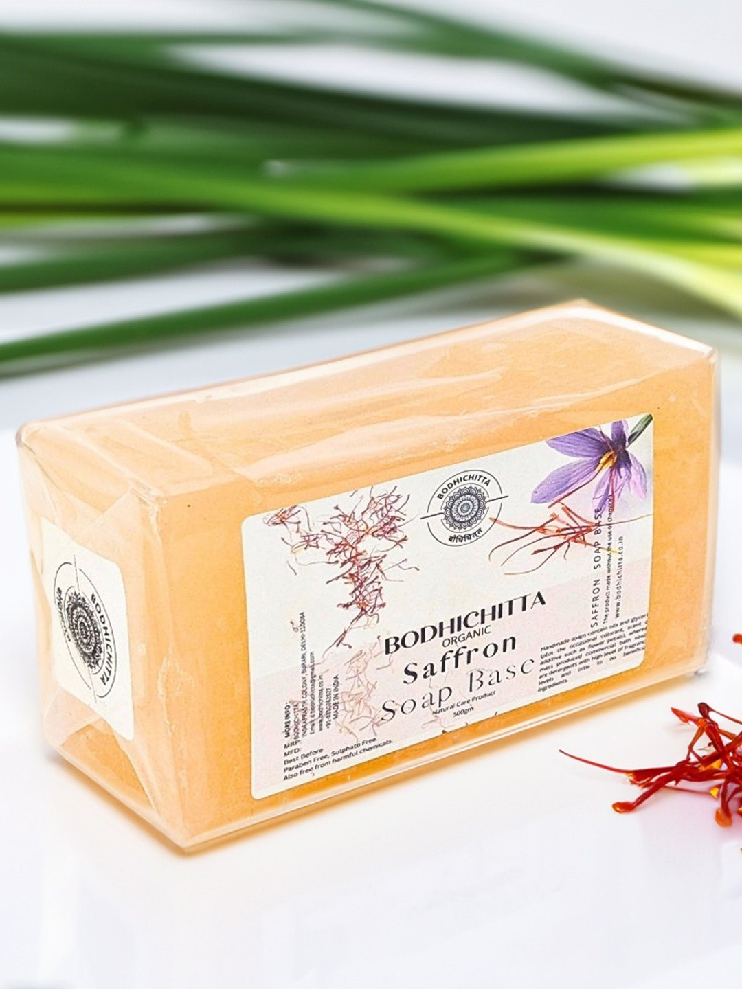 Bodhichitta Organic Saffron Glycerin Soap Base- 1kg