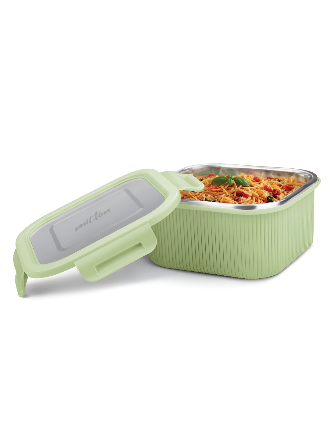 Milton Cool Touch Green Stainless Steel Square Lunch Box -780 ml