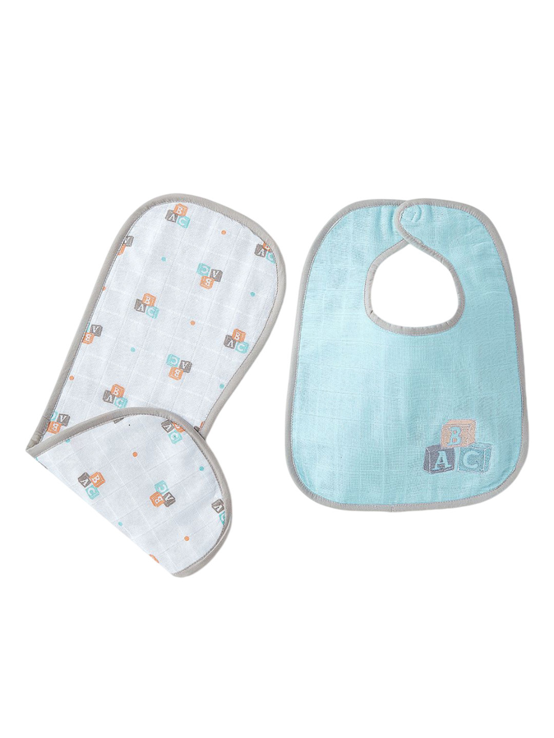 The White Cradle Infants Printed Bibs & Burp Cloth