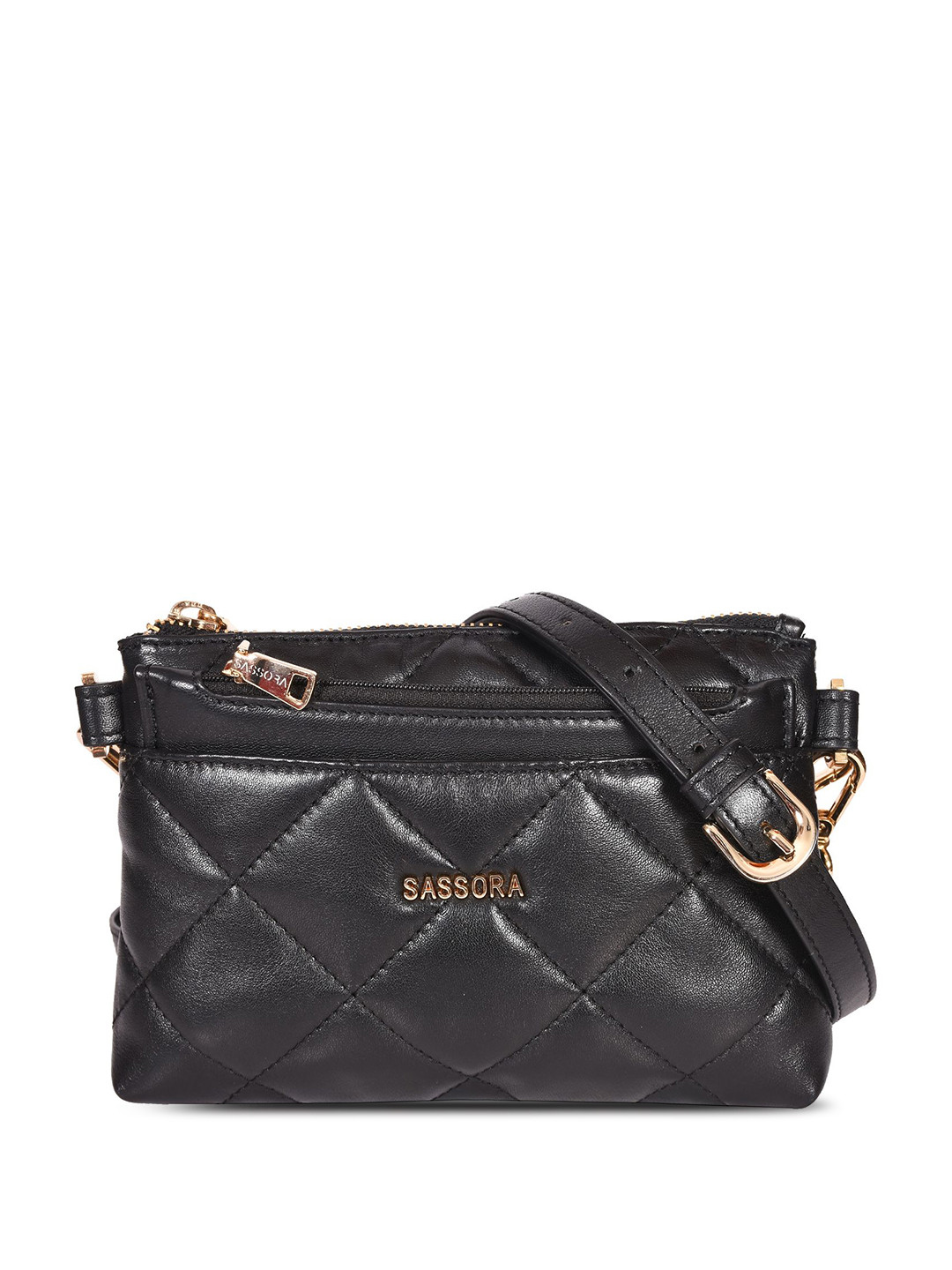 Sassora Women Geometric Leather Sling Bag