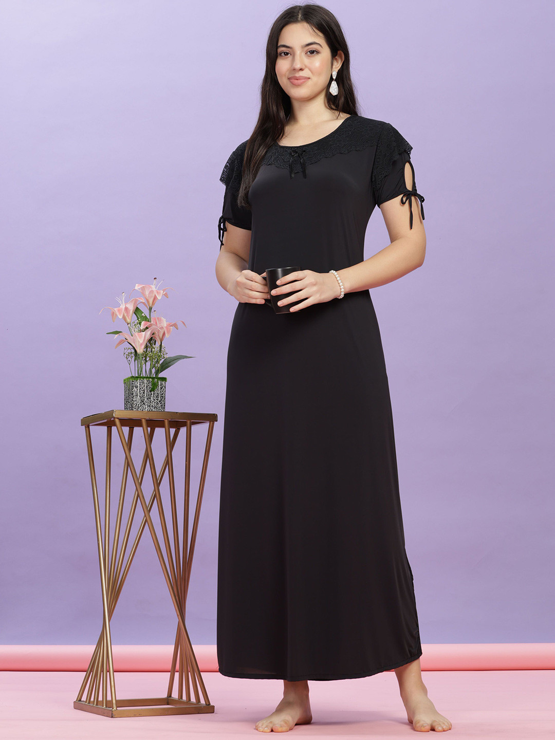 9shines Label Round Neck Maxi Nightdress
