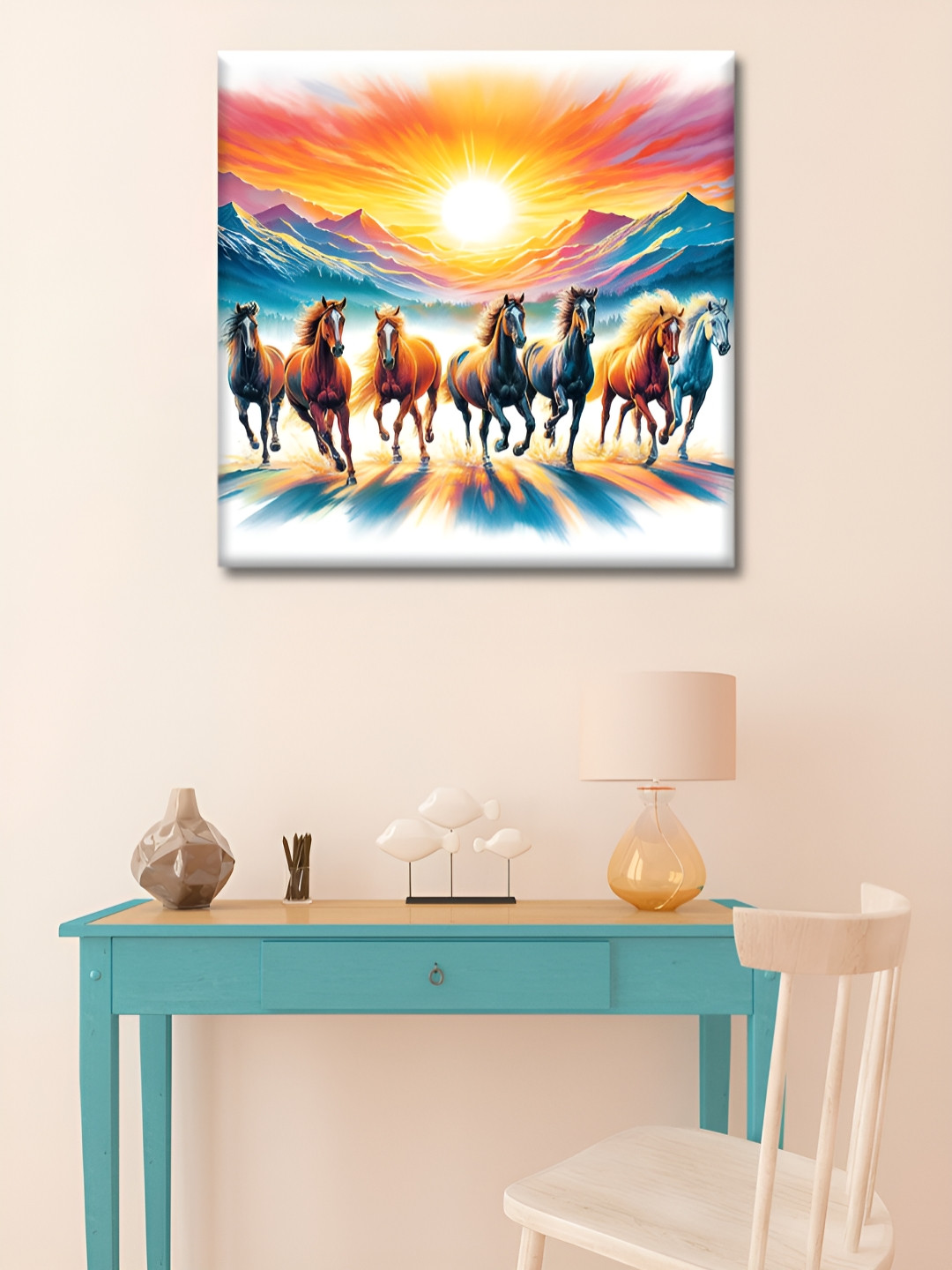 OLIVE TREE White & Blue Floral and Botanical Canvas Wall Paintings