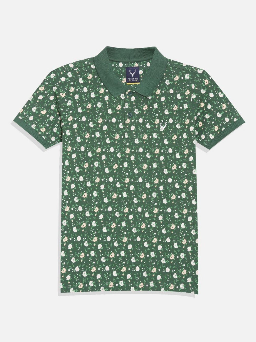 Allen Solly Junior Boys Floral Printed Polo Collar Cotton T-shirt