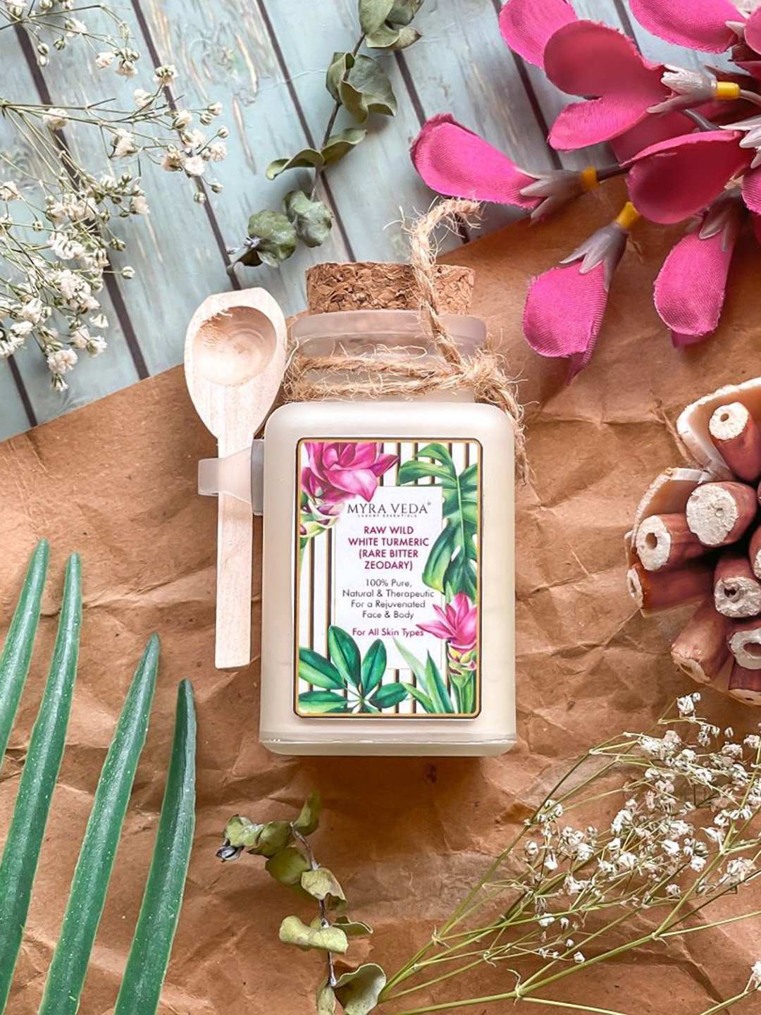 MYRA VEDA Pure & Natural Raw Wild White Turmeric Face Mask - 100 g
