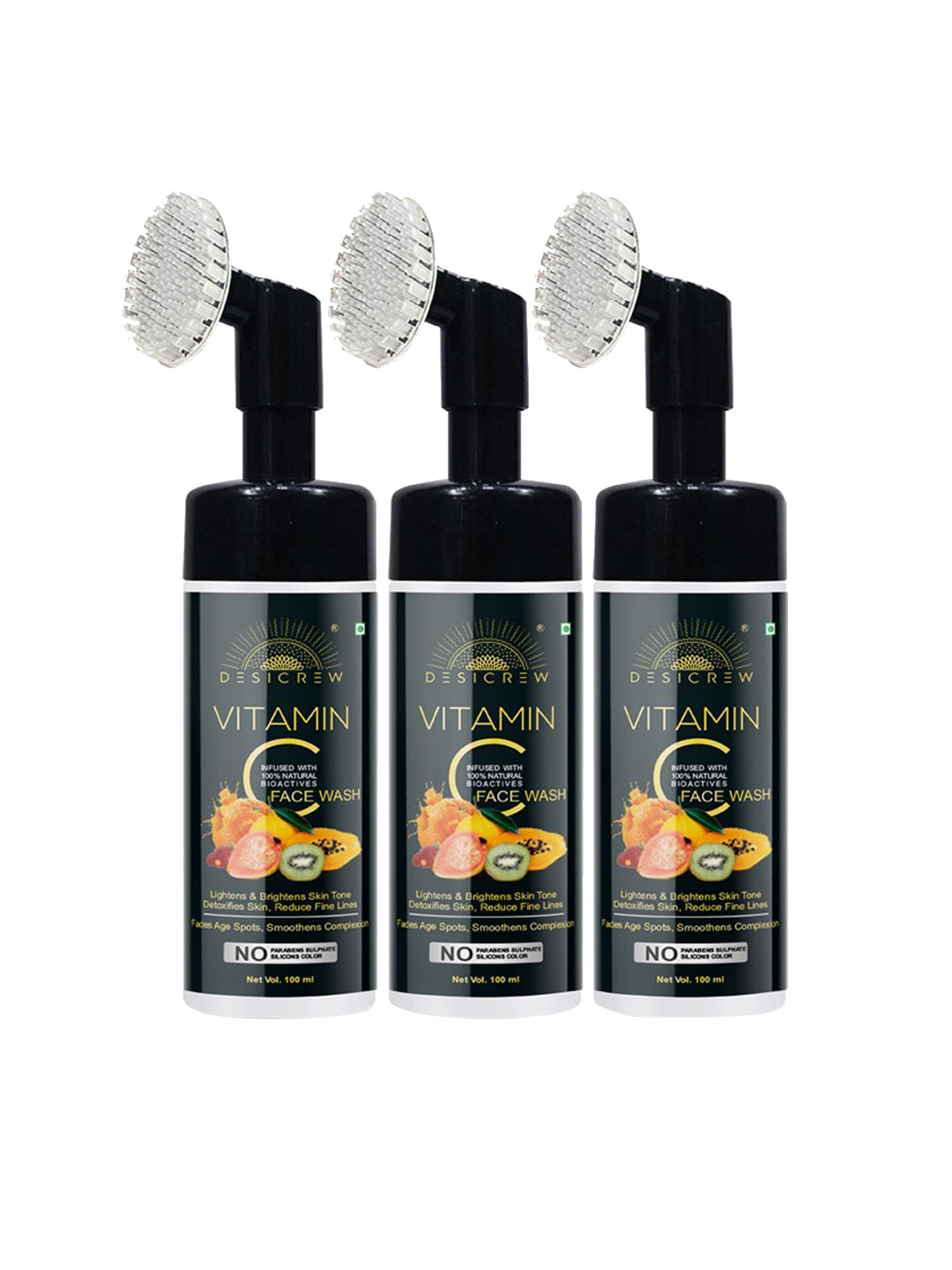 Desi Crew Set Of 3 Vitamin C Face Wash 100 ml Each
