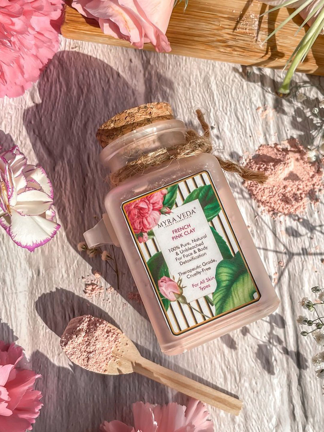 MYRA VEDA Pure & Natural French Pink Clay Face Mask - 100 g