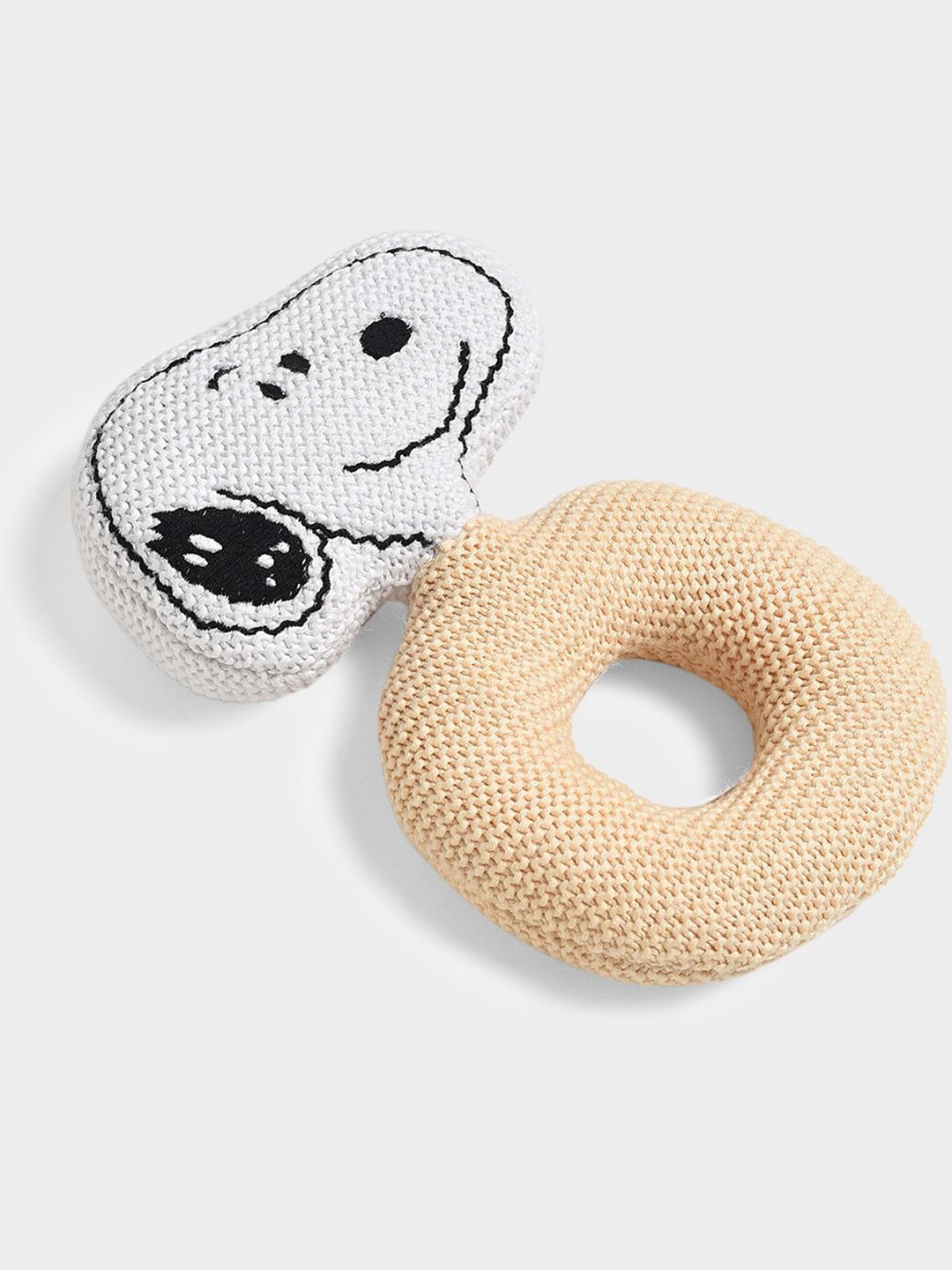 MiArcus Peanuts Snoopy Beagle Ring Rattle Toy Peach- Length 18 Cm