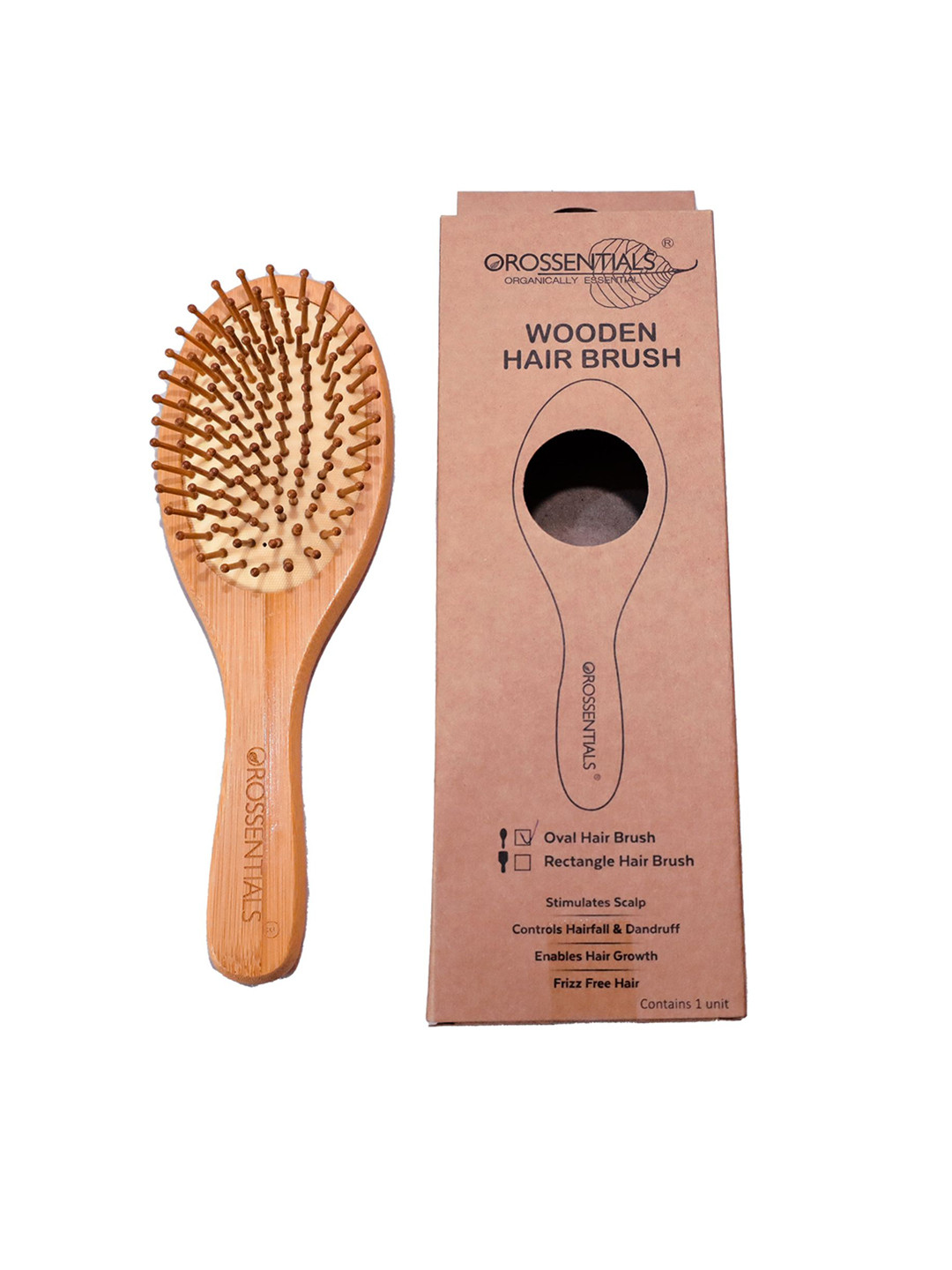Buy OROSSENTIALS Oval Shape Wooden Bristle Paddle Hair Brush
