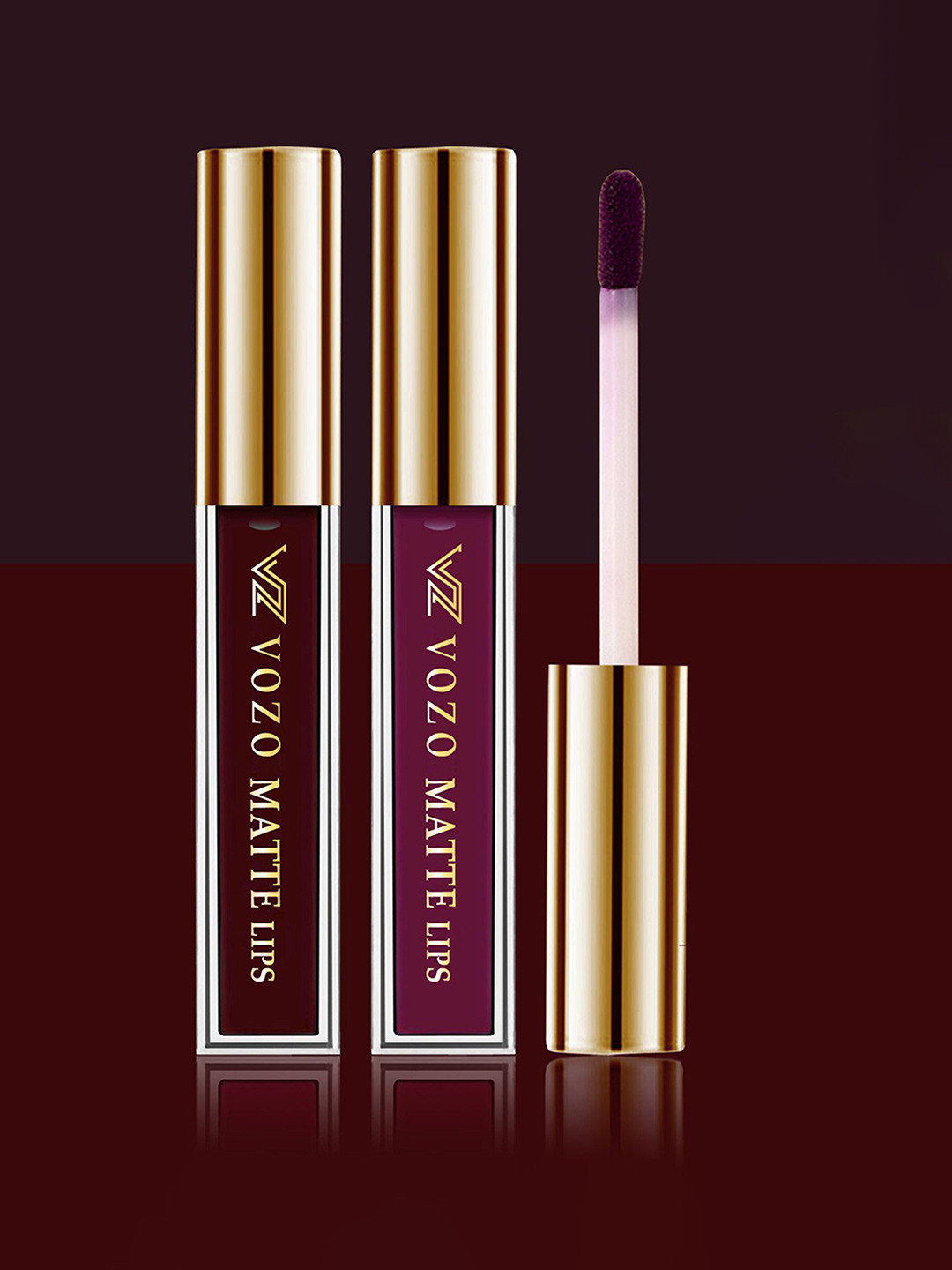 VOZO Set Of 2 Stay-All-Day Matte Liquid Lipstick 4ml Each-Wine 102-Wine201-