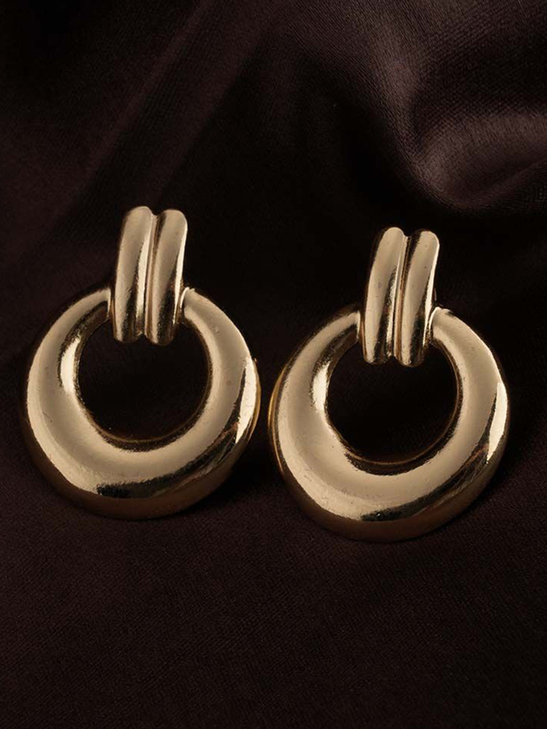 PALMONAS Gold Plated Stainless Steel Studs Drop Earrings