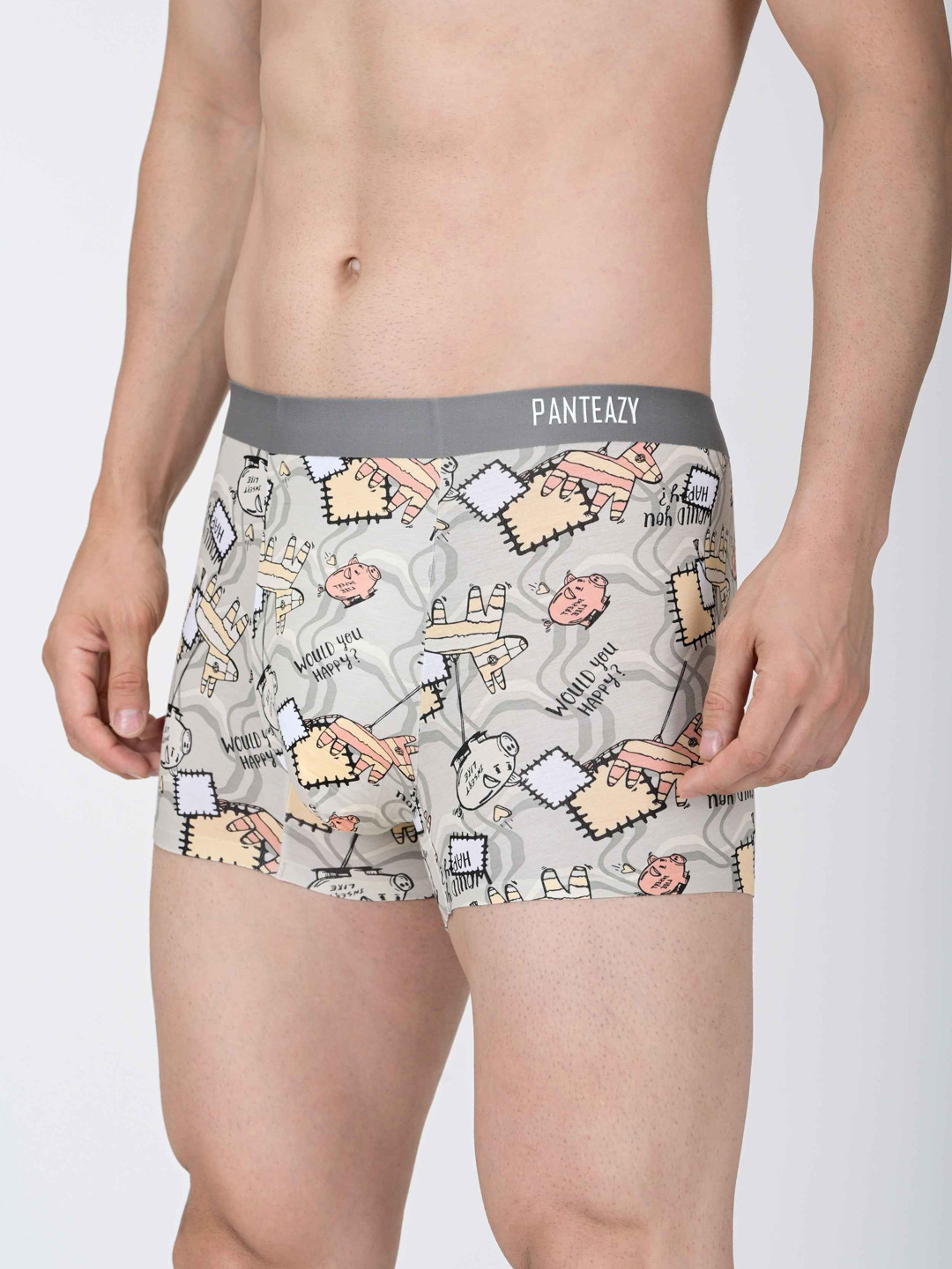 PANTEAZY Men Printed Stretchable Trunk KEV-2412-BPB-C-M-Brown