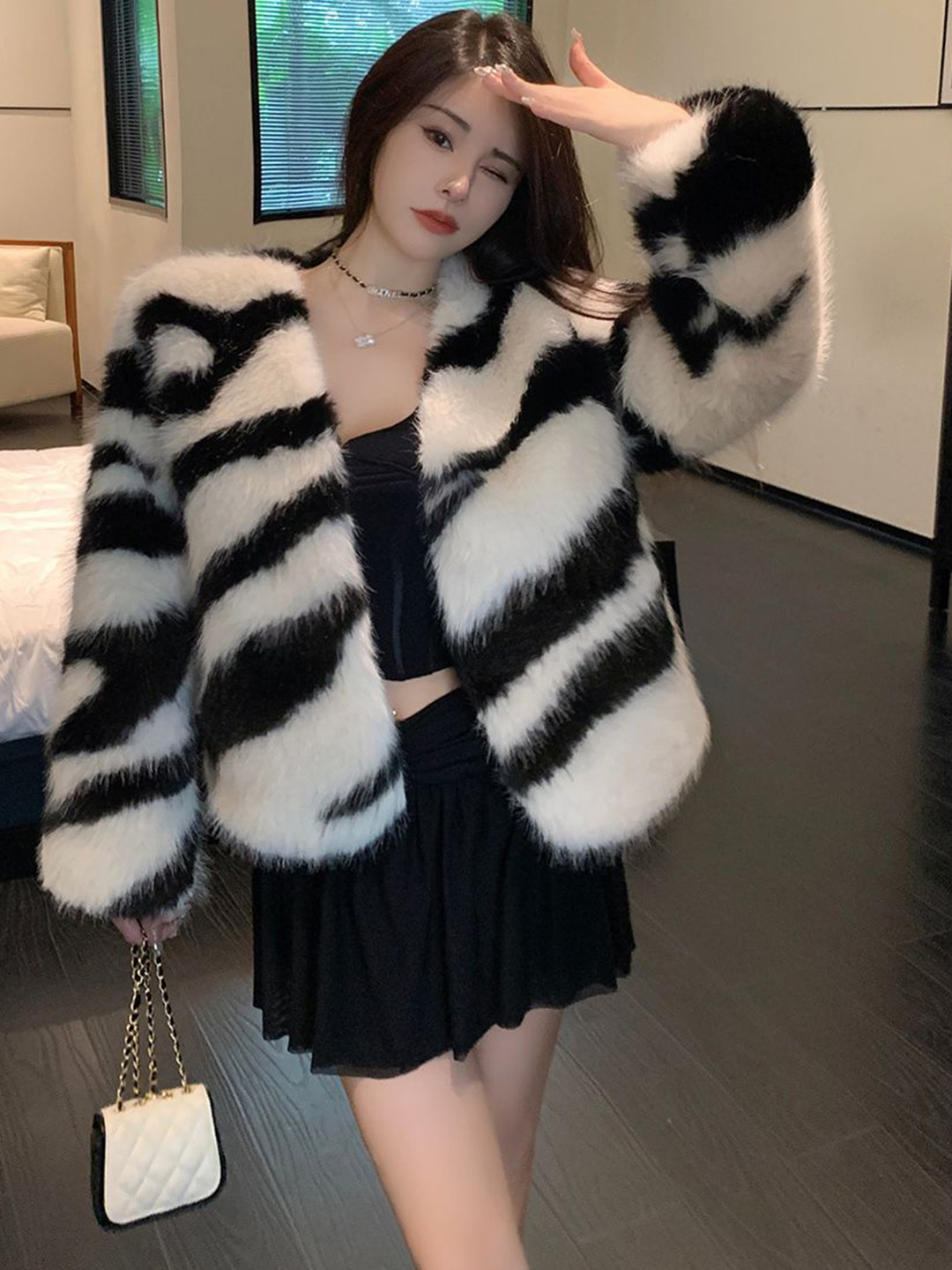 JC Mode Printed  Front Open Overcoat