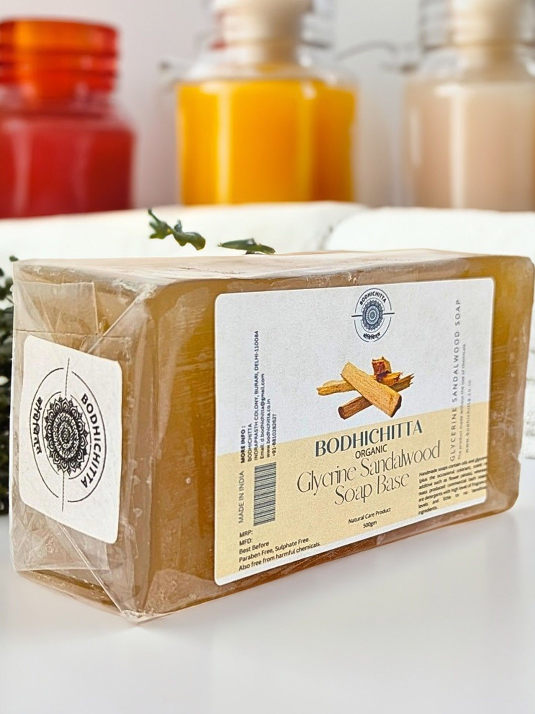 Bodhichitta Organic Sandalwood Glycerin Soap Base- 500 gm