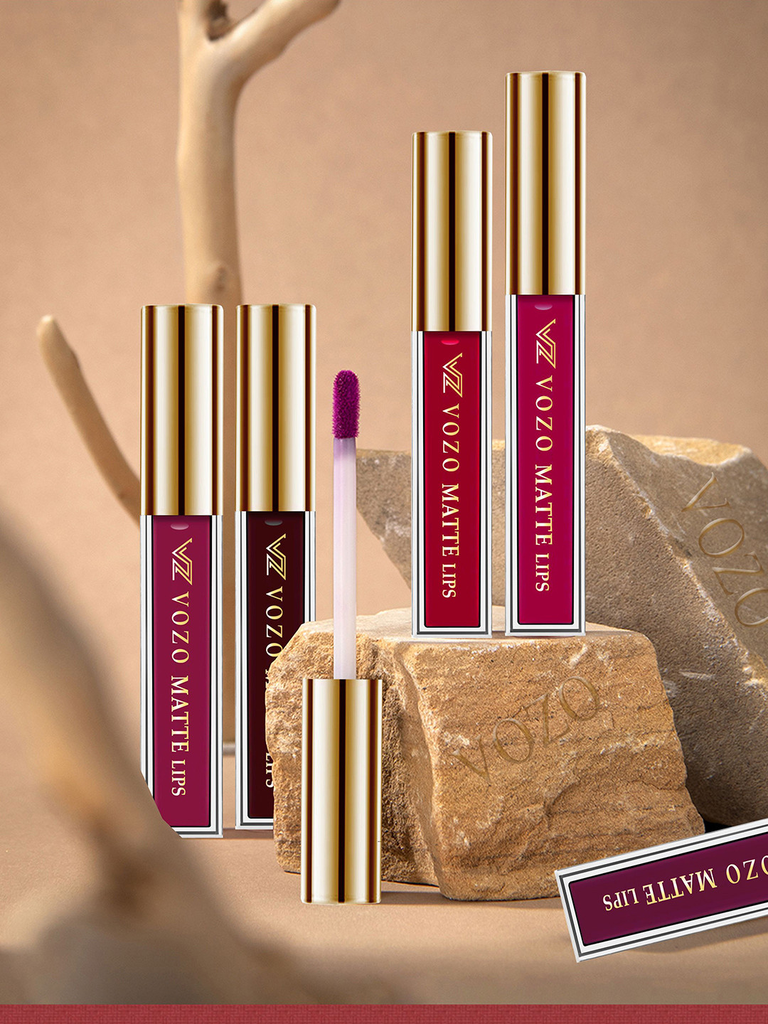 VOZO Set Of 4 Glamourous Matte Liquid Lipstick-4ml Each-104-105-201-204