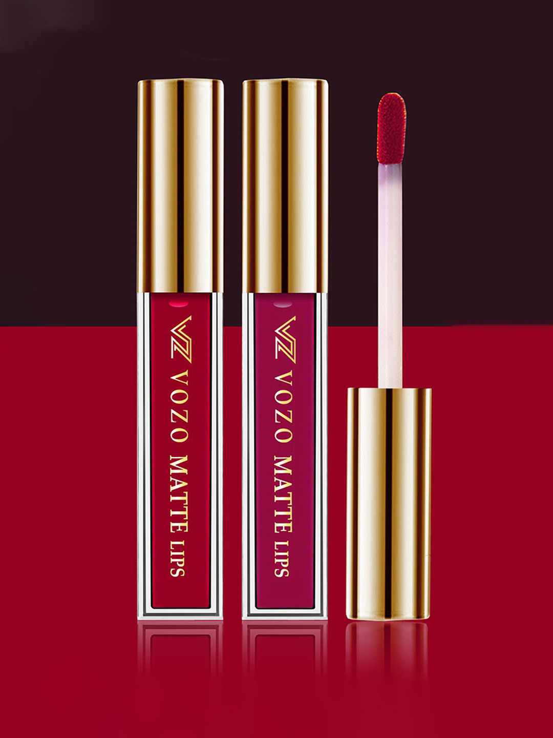 VOZO Set Of 2 Matte Lips Liquid Lipstick With Jojoba Oil-4ml Each-104-106