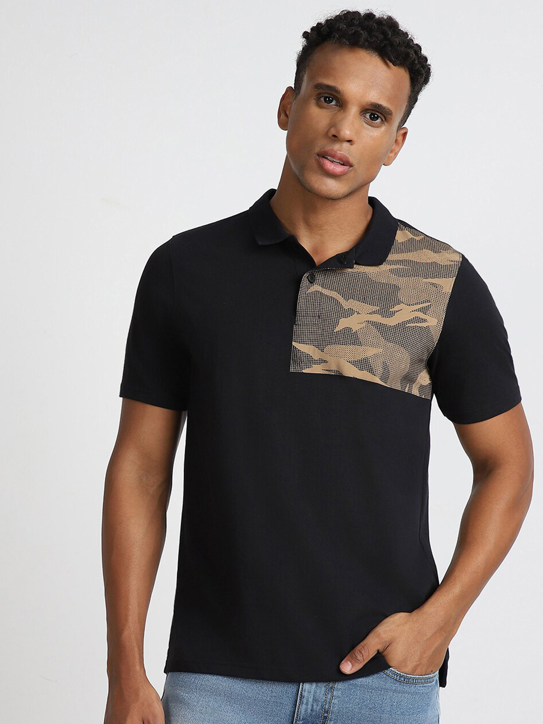 Lee Camo Printed Polo Collar Slim Fit T-shirt