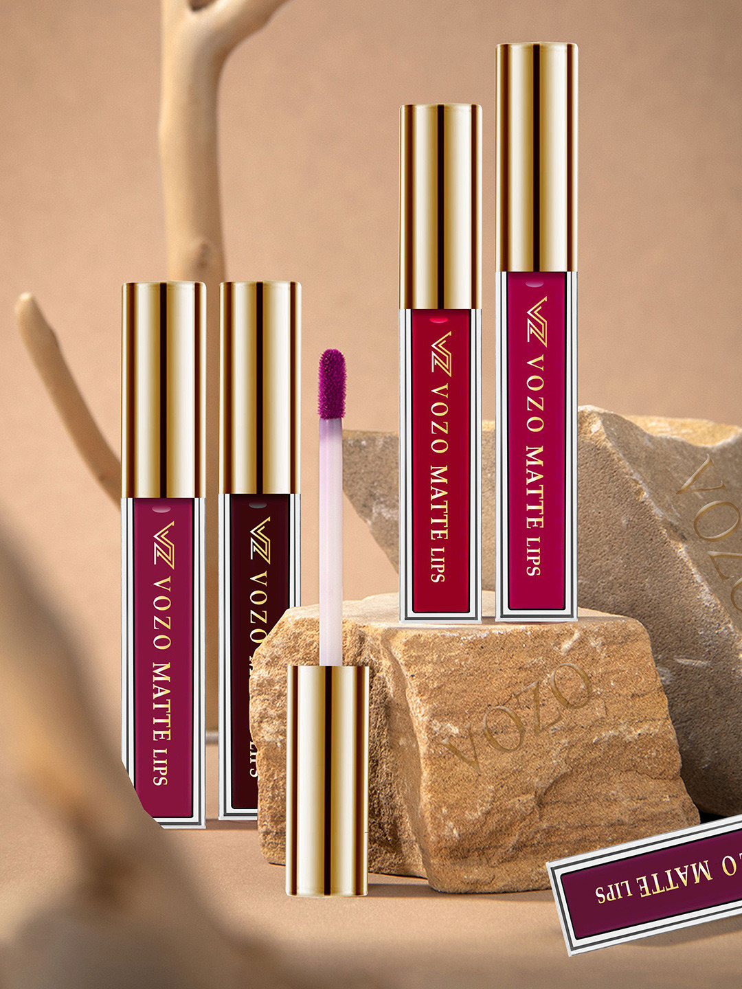 VOZO Set Of 4 Bold & Beautiful Matte Liquid Lipstick 4ml Each- 103-105-106-204