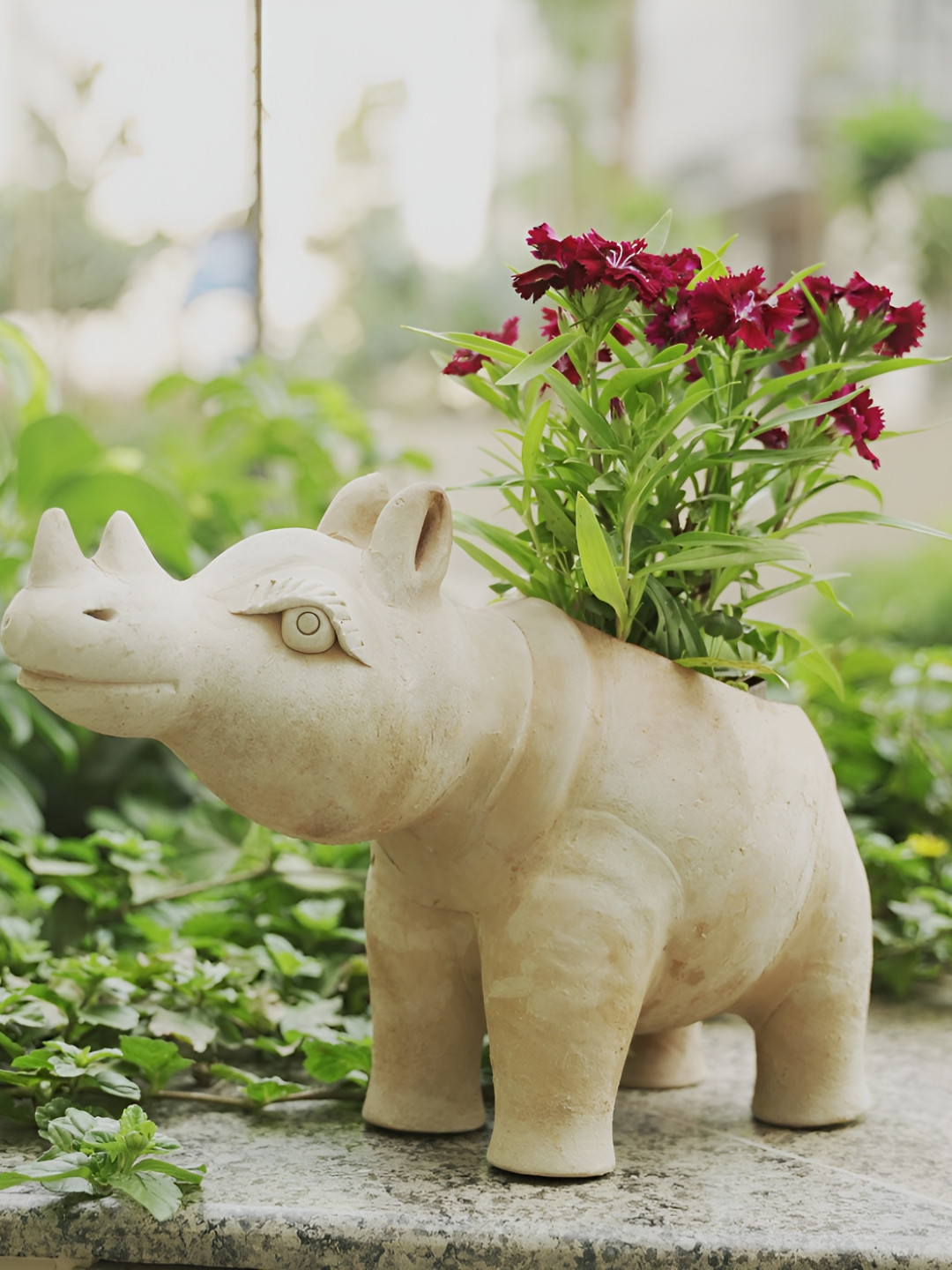 Swadeh Earthy Rhino Clay Planter