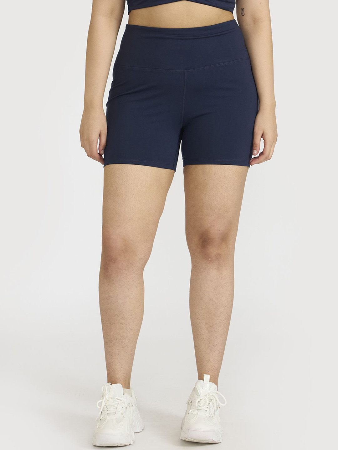 Hunnit Women Zen High Rise Quad Length Gym & Yoga Workout Shorts